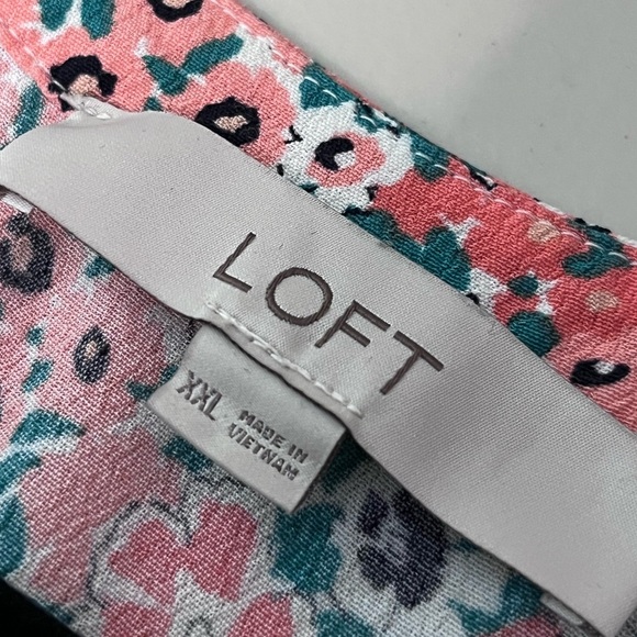 Loft Floral Flounce Flowy Sz XXL Dainty Short-Sleeve Shirtdress - Picture 7 of 10